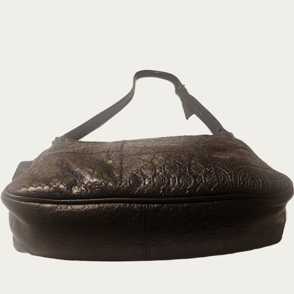 Vintage Rare Liz Claiborne Spruce Green Paisley Embossed Shoulder Bag - Picture 7 of 17